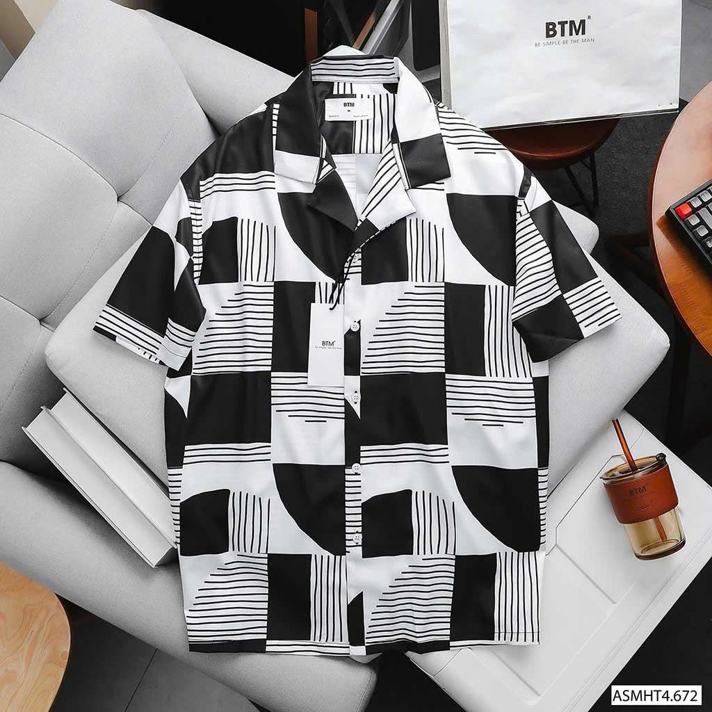 Áo sơ mi BTM geometric short sleever shirt