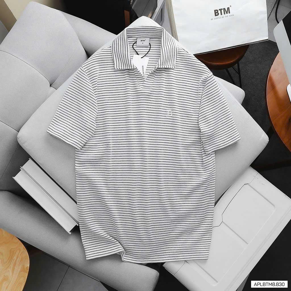 Áo Thun BTM Striped V Neck Waffle Polo Regular