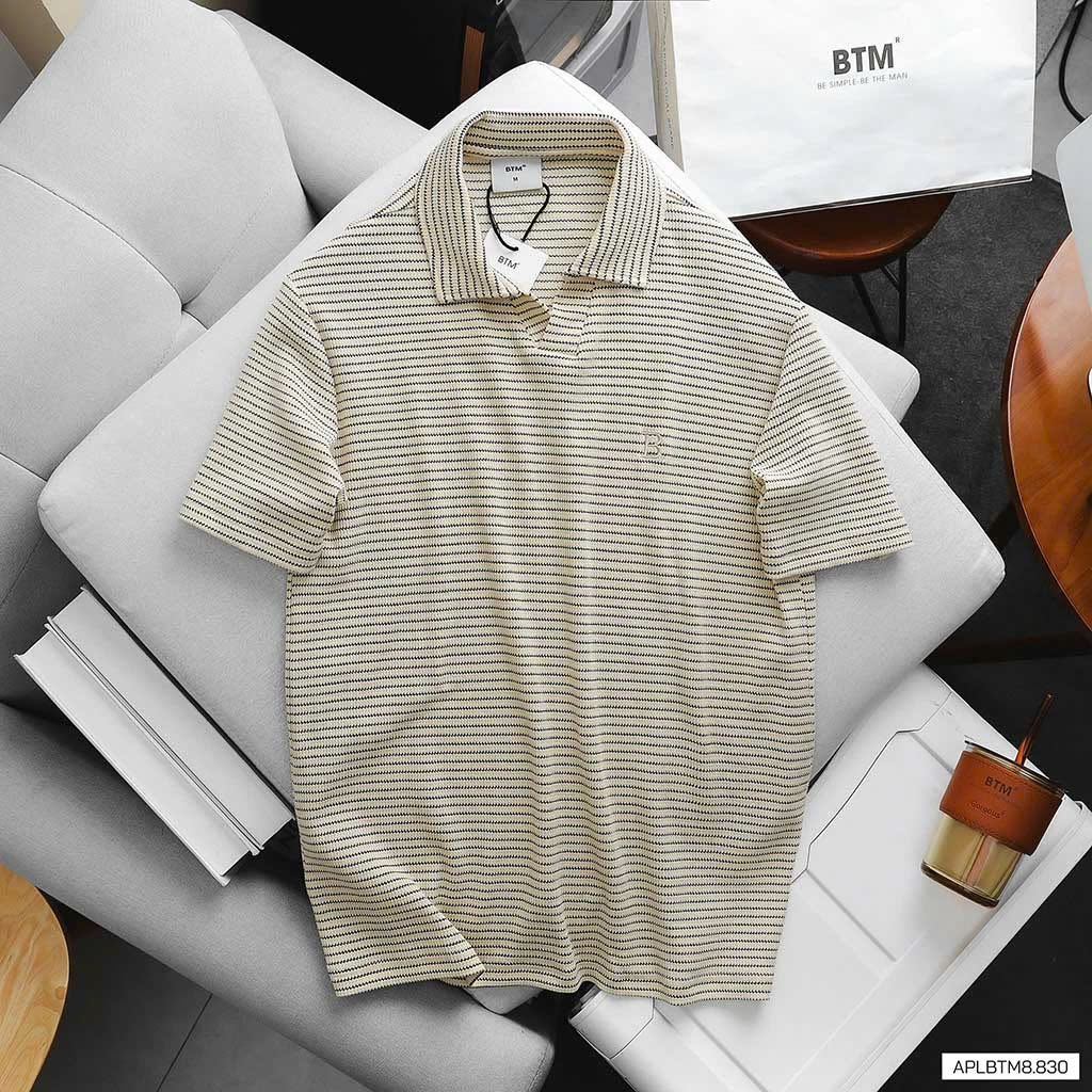 Áo Thun BTM Striped V Neck Waffle Polo Regular