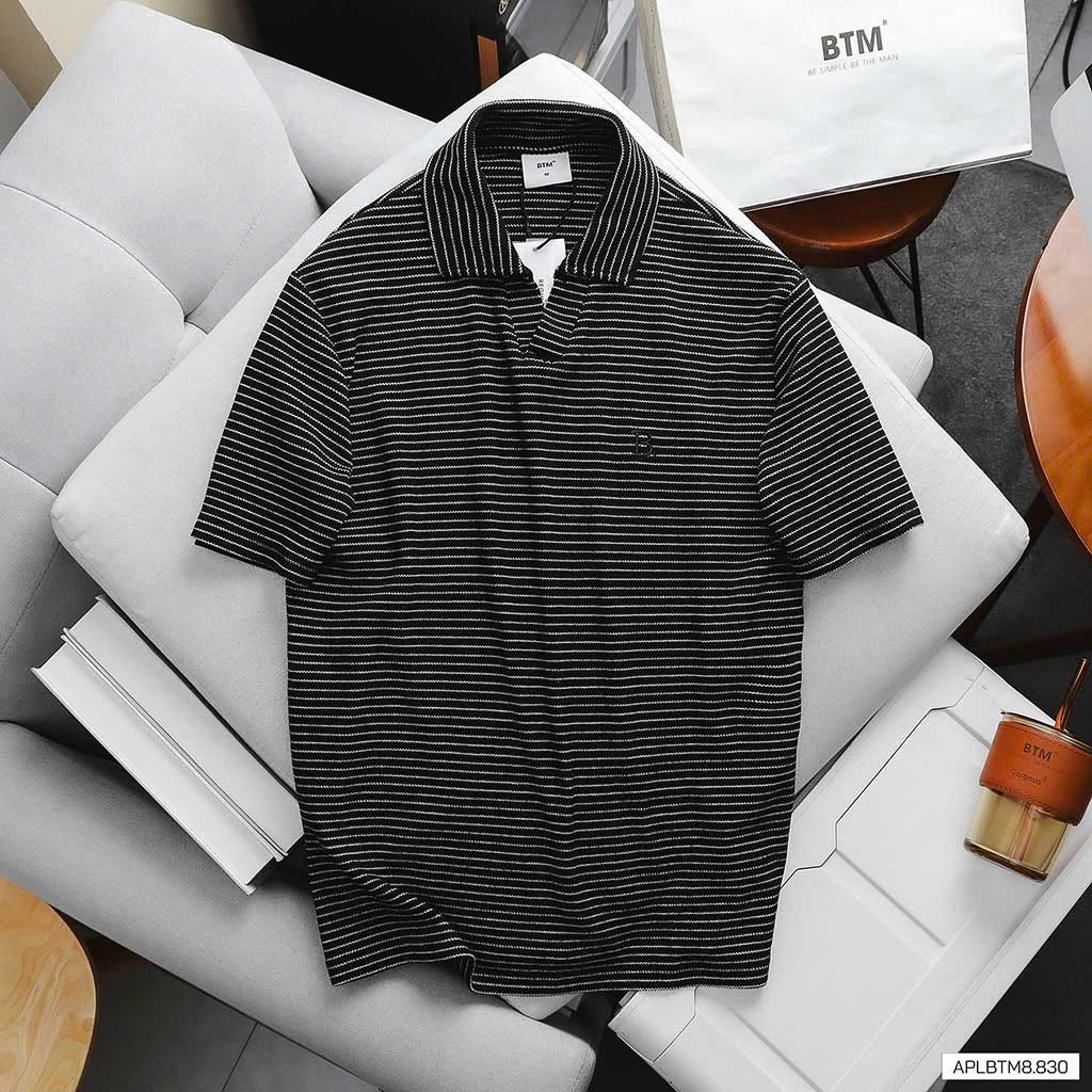 Áo Thun BTM Striped V Neck Waffle Polo Regular