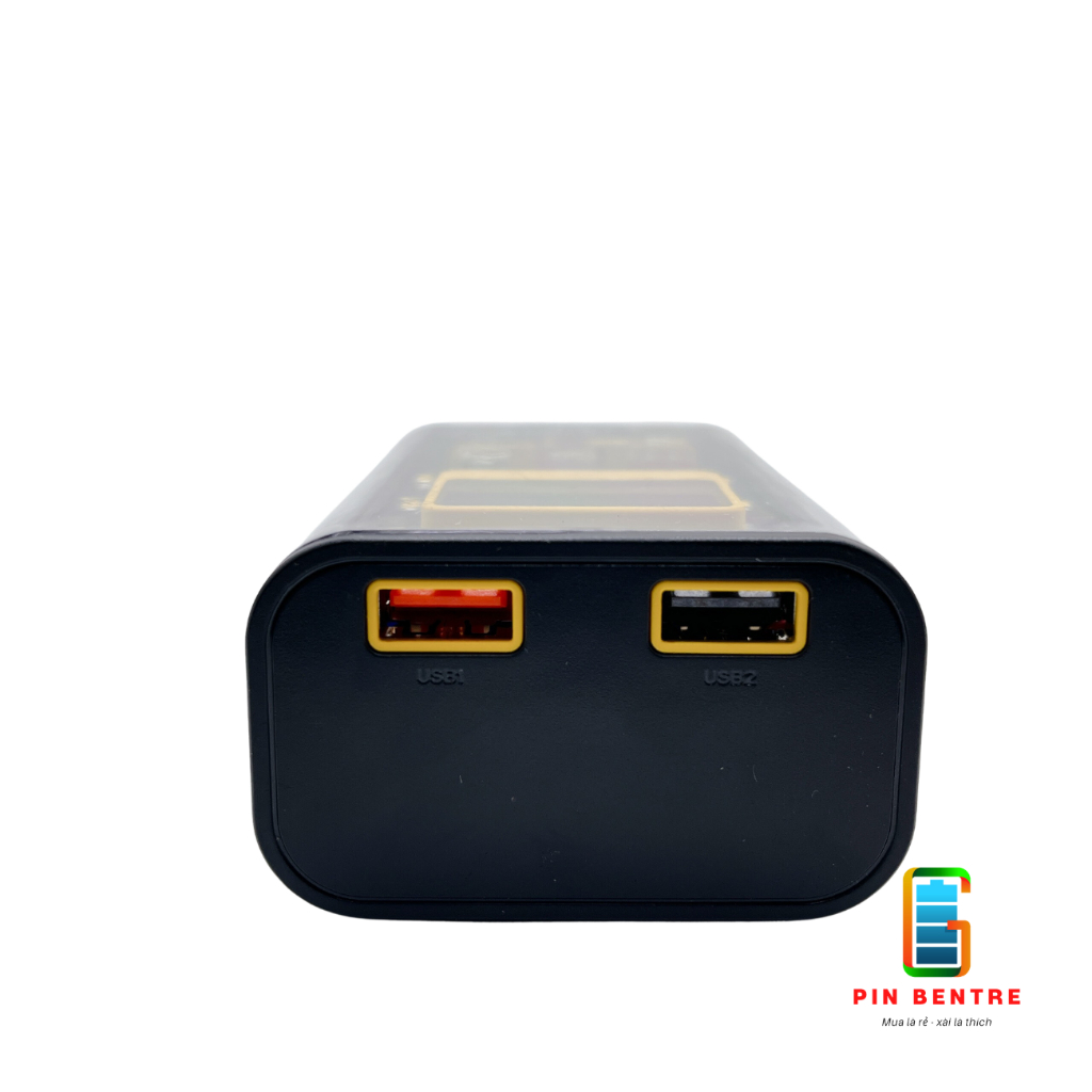 Box sạc dự phòng 3 Cell 18650 ( 2 Cell 21700 ) 22.5W kèm cáp sạc trong suốt