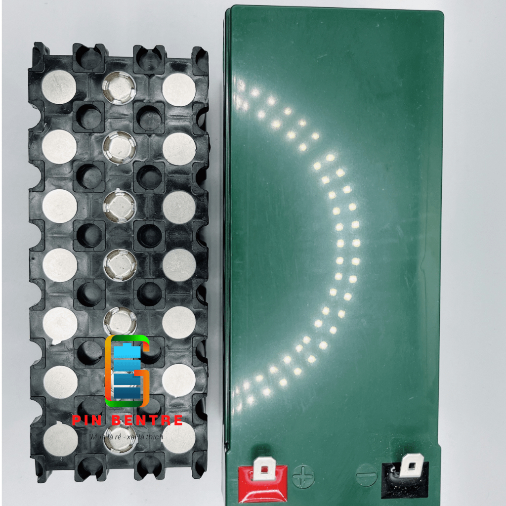 Vỏ bình ắc quy 12V 14Ah sử dụng Pin 18650 3x7 Có Khung