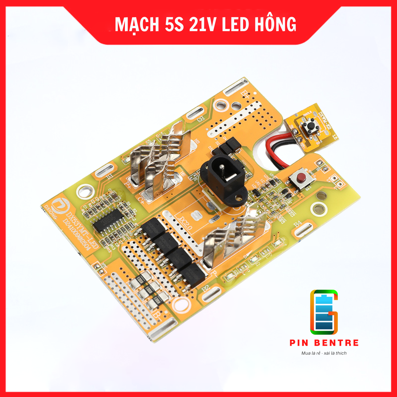 Mạch 5S 21V chân phổ thông có 2 Led hông dòng xà cao 90A [PBT247]