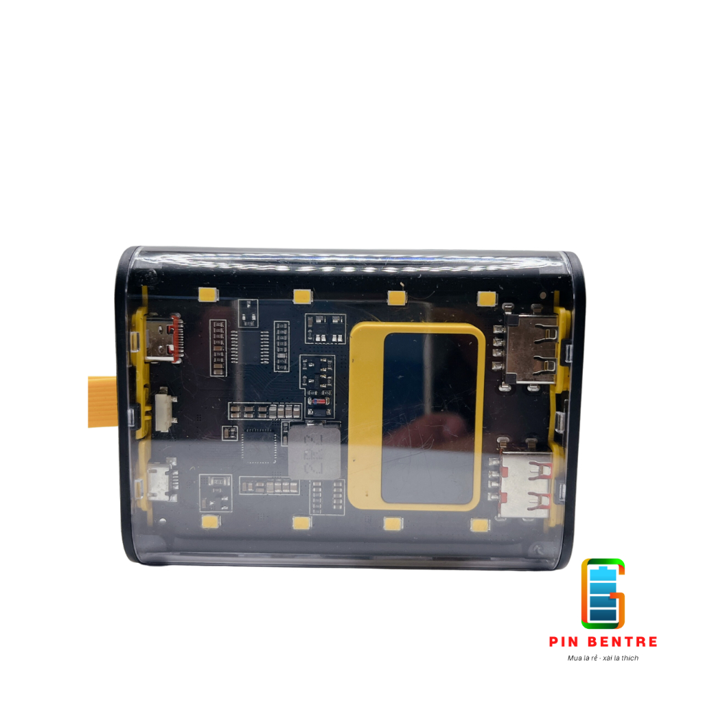 Box sạc dự phòng 3 Cell 18650 ( 2 Cell 21700 ) 22.5W kèm cáp sạc trong suốt
