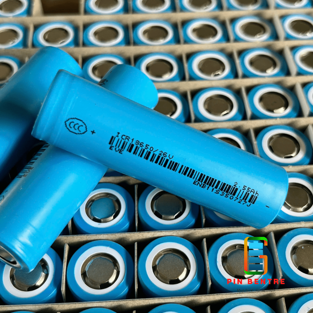 Pin 18650 EVE 26V dung lượng 2550mAh dòng xả 3C hàng mới