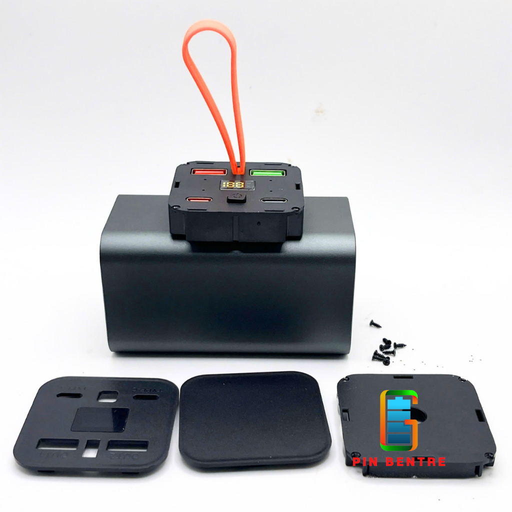 Box Sạc Sự Phòng 22.5W Vỏ Nhôm Chứa 4 Viên 21700