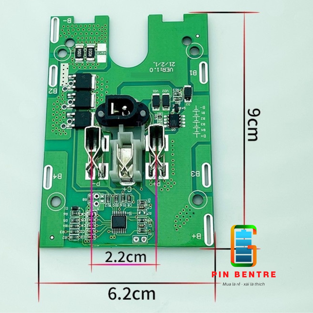 Mạch pin 5S 21V dành cho máy TQ chân sạc Adapter dọc và đứng