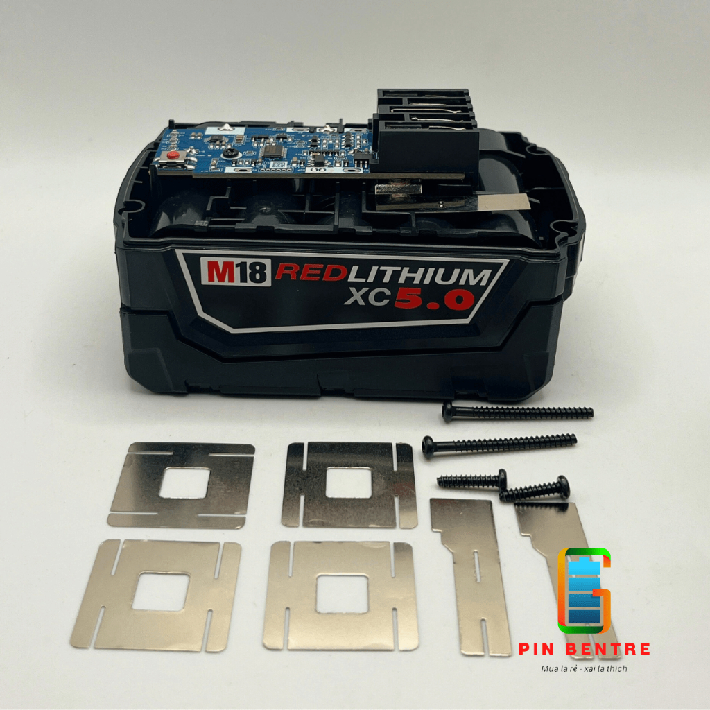 Combo Vỏ pin Milwaukee 5s 18v, lắp được 2 hàng 10 cell 18650