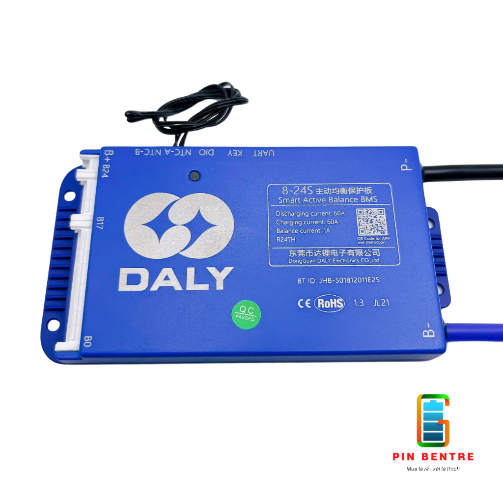 Mạch DALY 4S - 24S dòng 40A/60A/100A có cân bằng chủ động 1A quản lý qua App BMS