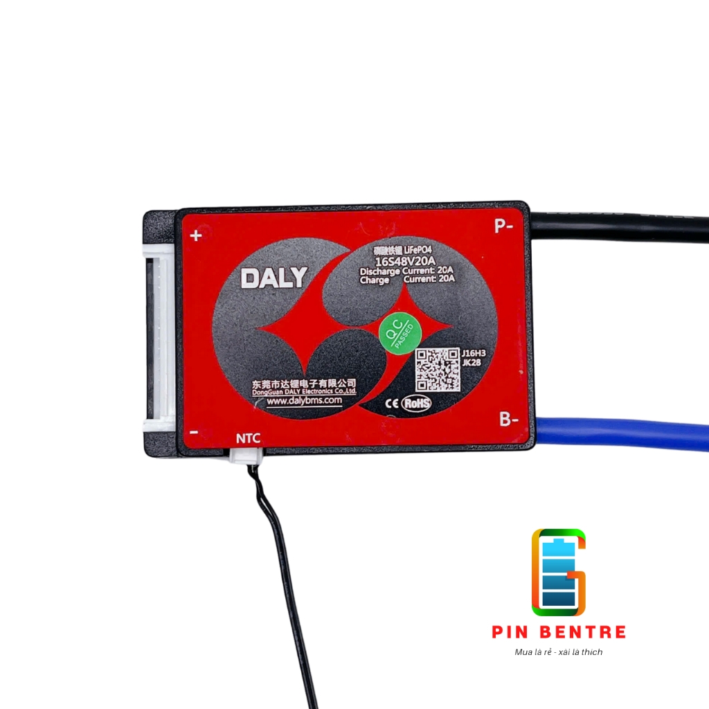Mạch 16S 48V Pin sắt dòng xả 20A 30A 40A Daly cân bằng và bảo vệ Pin