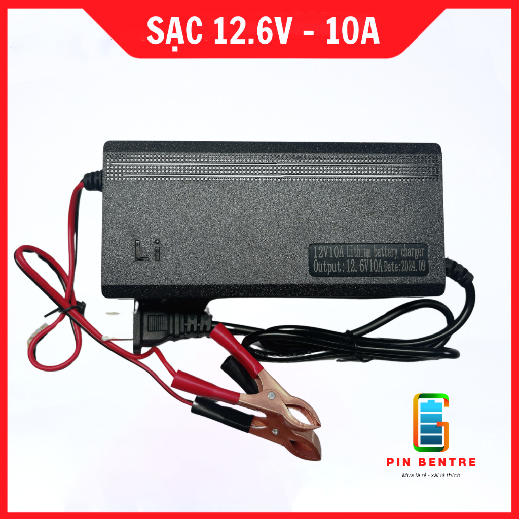 Sạc 3S 12.6V - 10A dành cho Pin Li-ion đầu ra Kẹp Cá Sấu , Có quạt tản nhiệt