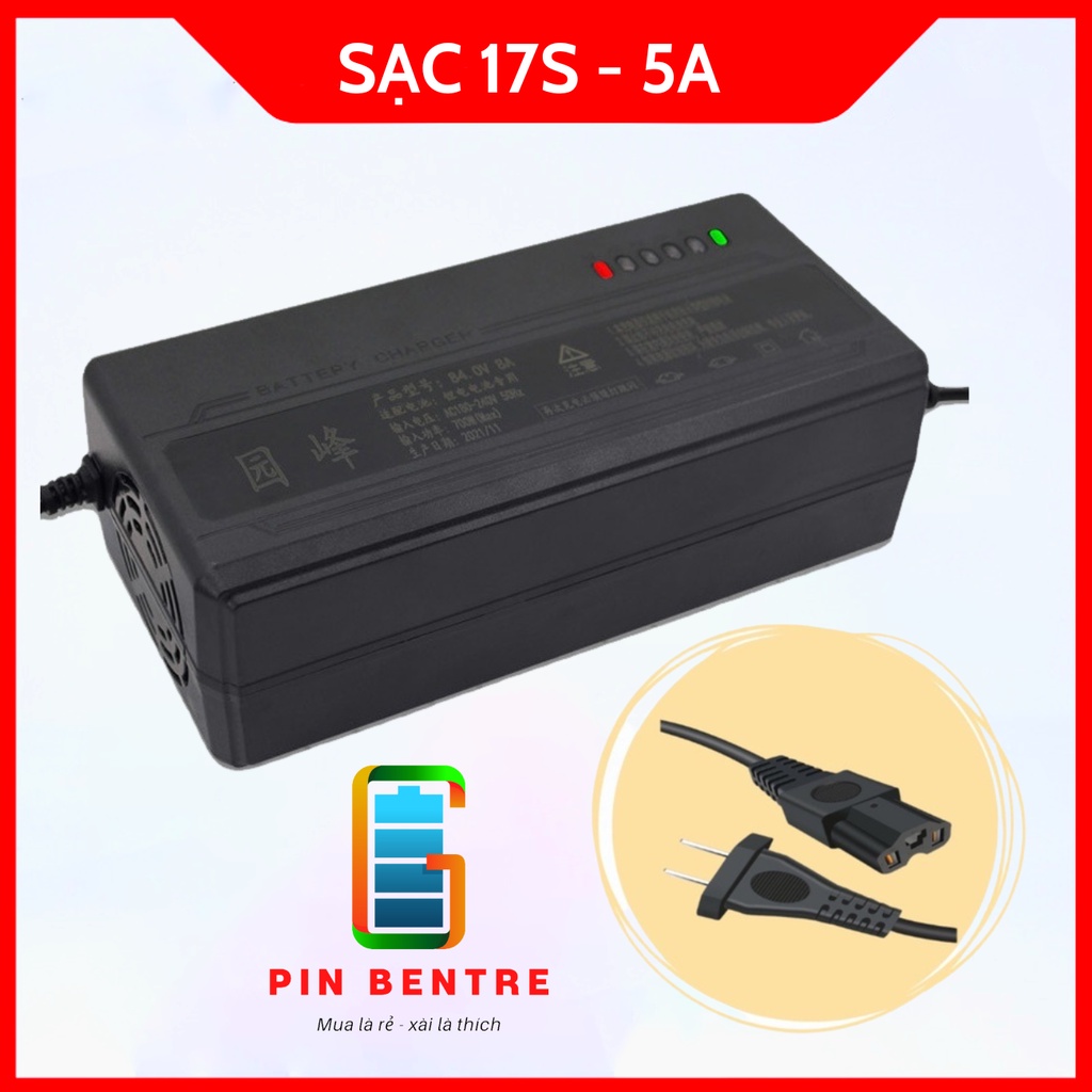 Sạc pin 17S - 5A dành cho Pin Li-Ion công suất cao 71.4V Có Tự Ngắt - Sạc 17S - 5A