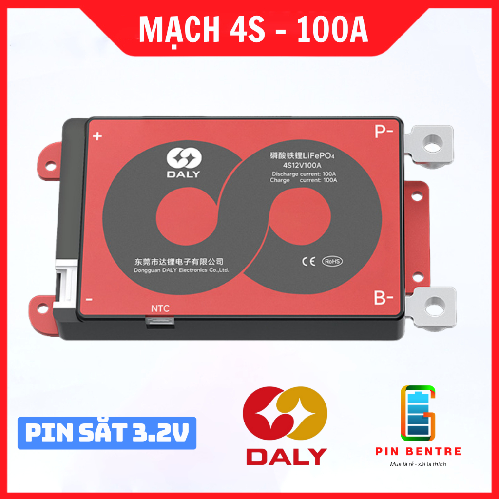 Mạch 4S-100A DalyBMS bảo vệ Pin LifePO4 3.2V chính hãng Daly