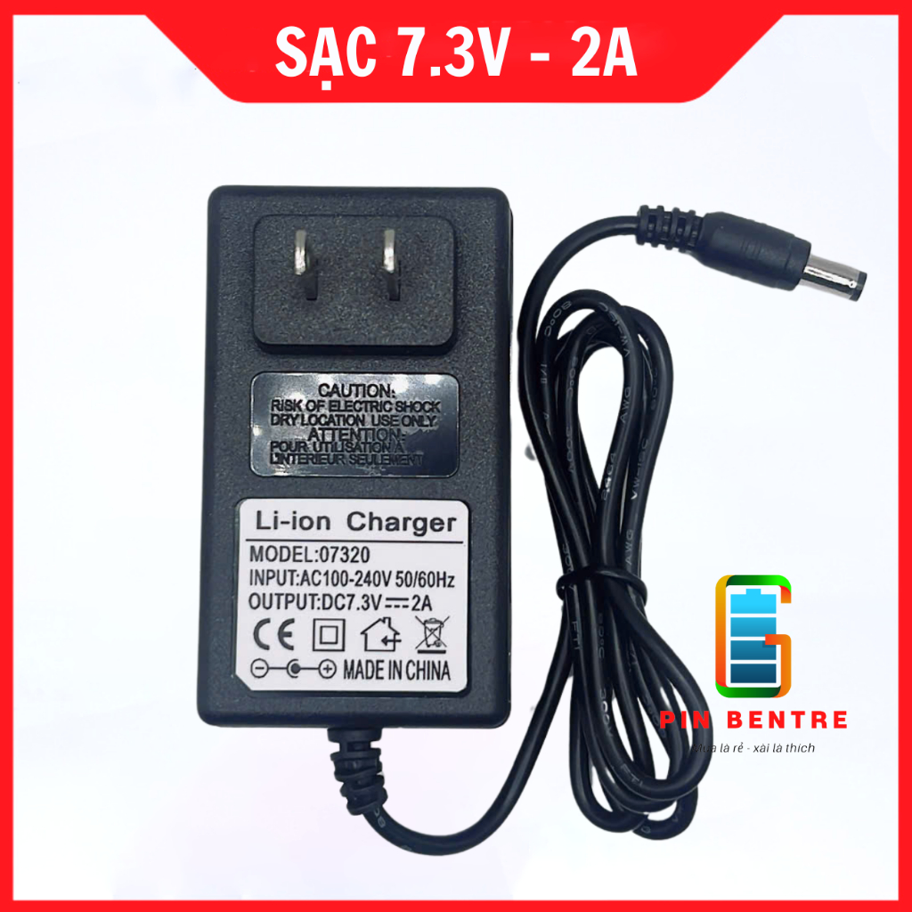 Sạc 2S 7.3V - 2A Dành Cho Pin Sắt 3.2V ( LifePO4) Có Led Báo Đầy