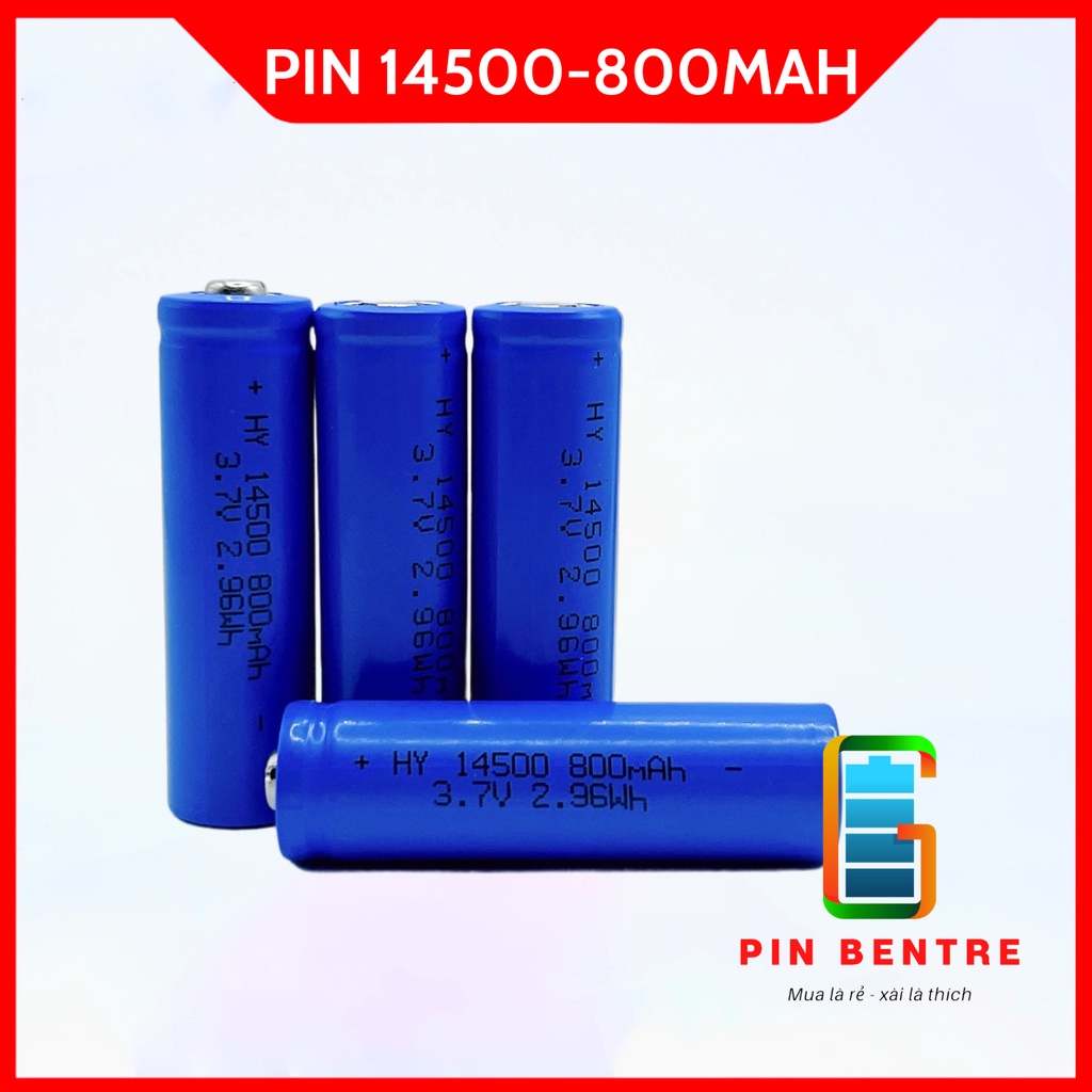 Pin 14500 3.7V dung lượng 800mAh đầu nhọn và đầu