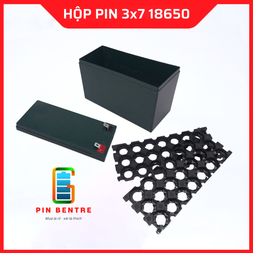 Vỏ bình ắc quy 12V 14Ah sử dụng Pin 18650 3x7 Có Khung