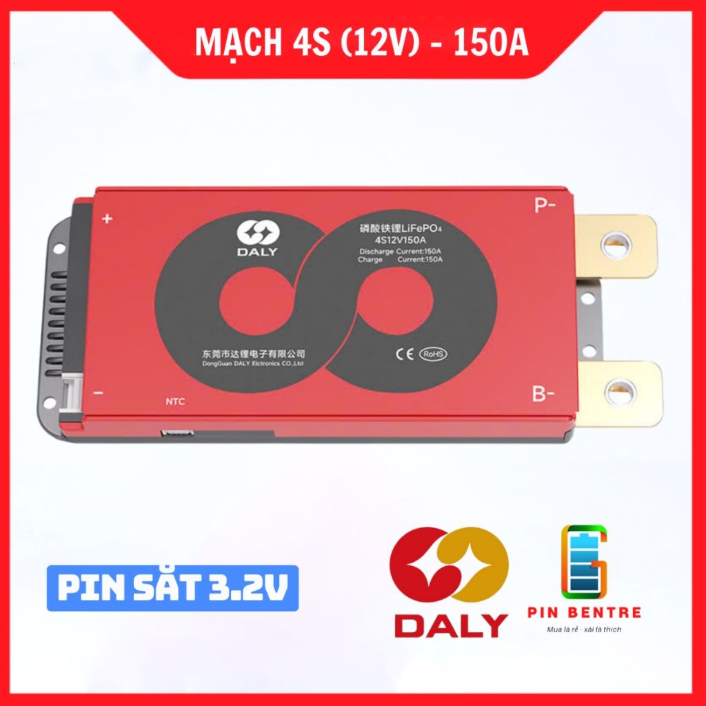 Mạch 4S-150A DALY bảo vệ Pin LifePO4 3.2V chính hãng