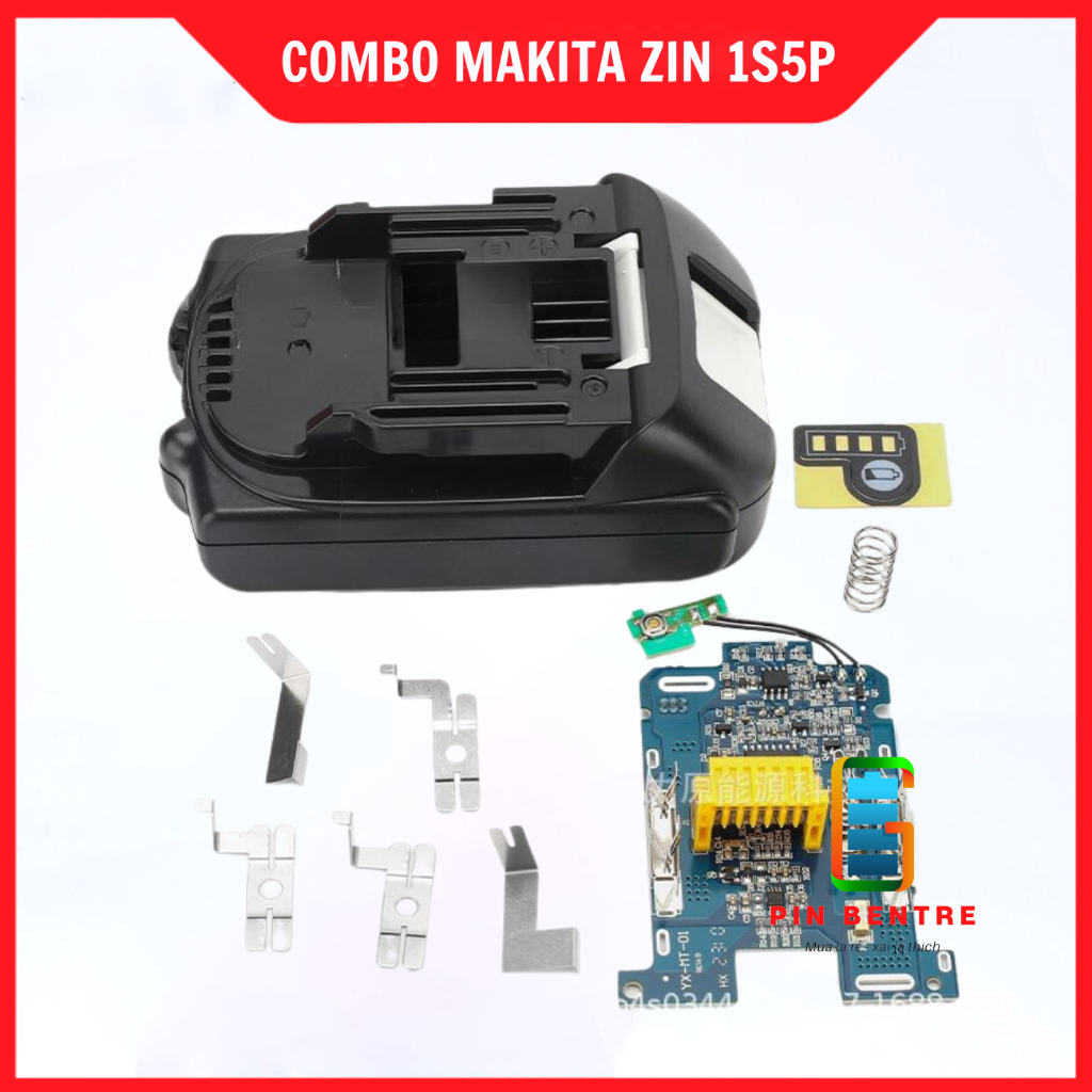 Combo Vỏ và Mạch Makita 5s1p 21V nhận sạc Zin có báo Pin