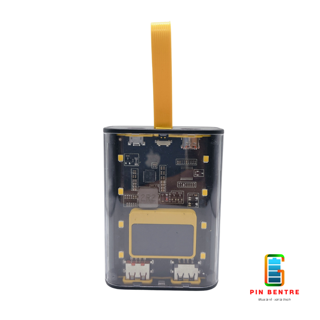 Box sạc dự phòng 3 Cell 18650 ( 2 Cell 21700 ) 22.5W kèm cáp sạc trong suốt