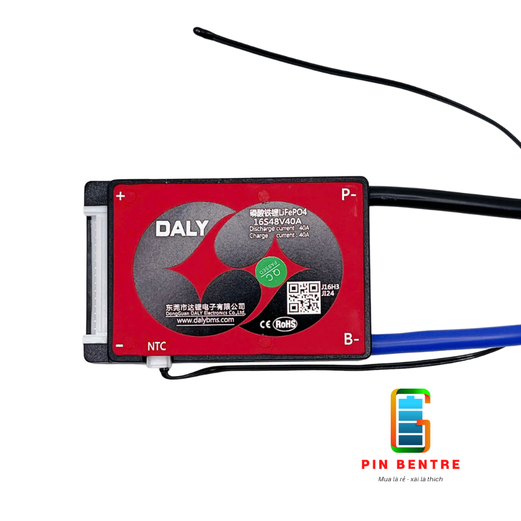 Mạch 16S 48V Pin sắt dòng xả 20A 30A 40A Daly cân bằng và bảo vệ Pin