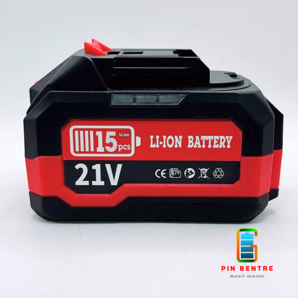 Vỏ pin Makita 18V/21V báo Led hông 5S1P-5S2P-5S3P sạc Adaptor