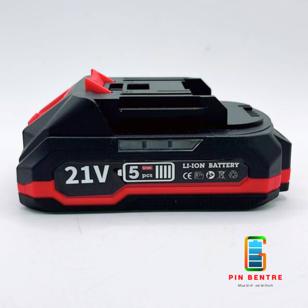 Vỏ pin Makita 18V/21V báo Led hông 5S1P-5S2P-5S3P sạc Adaptor