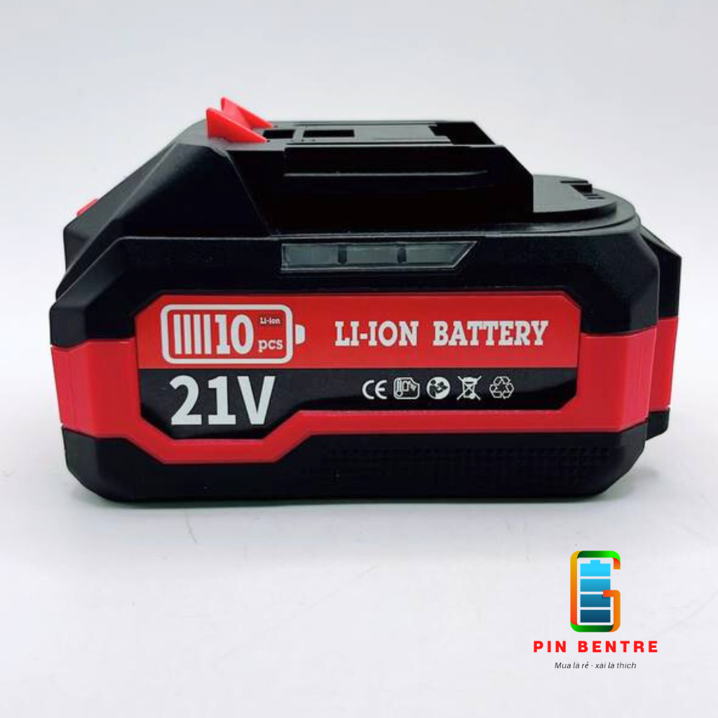 Vỏ pin Makita 18V/21V báo Led hông 5S1P-5S2P-5S3P sạc Adaptor