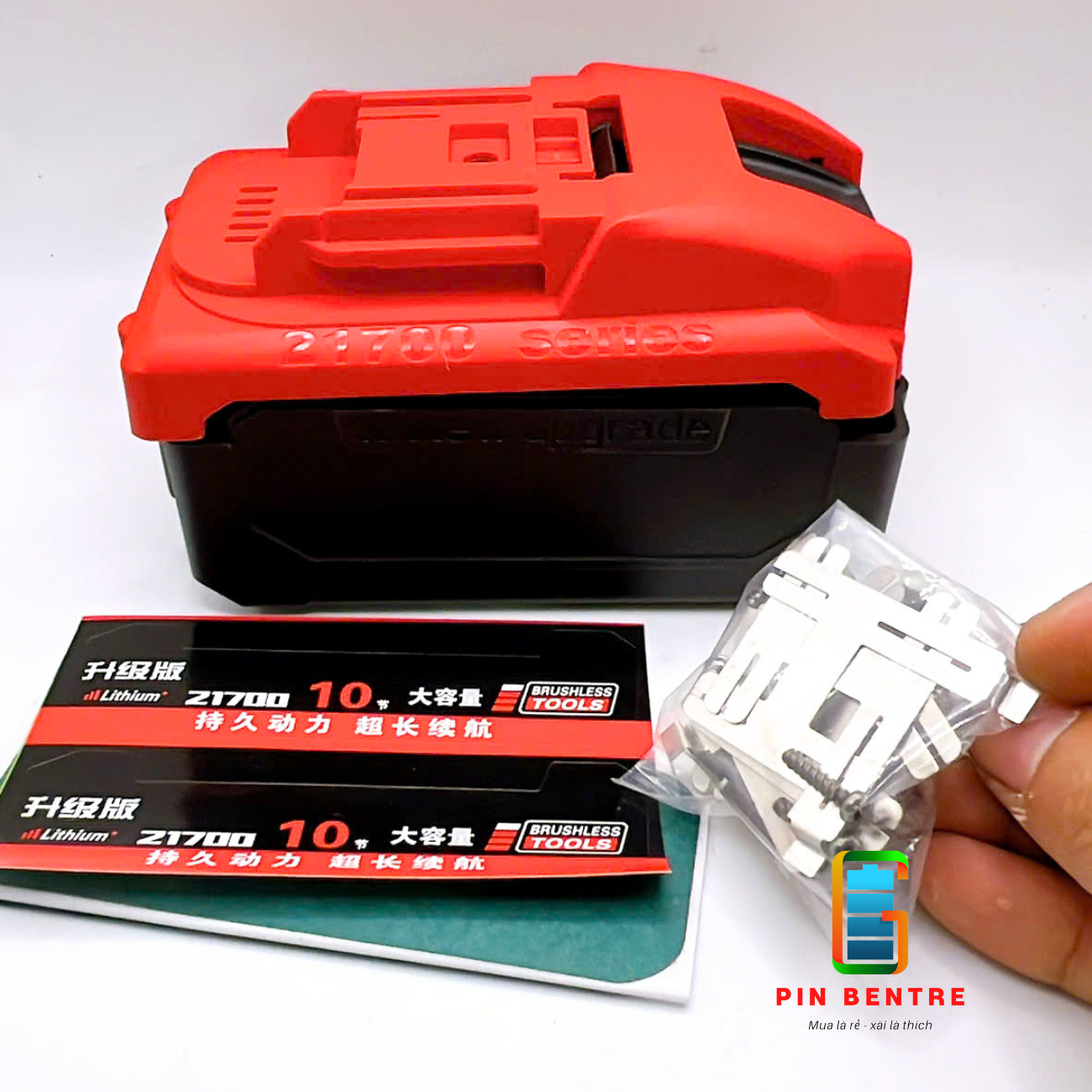 Vỏ pin Makita 21700 18V/21V báo Led hông 5S1P-5S2P sạc Adaptor