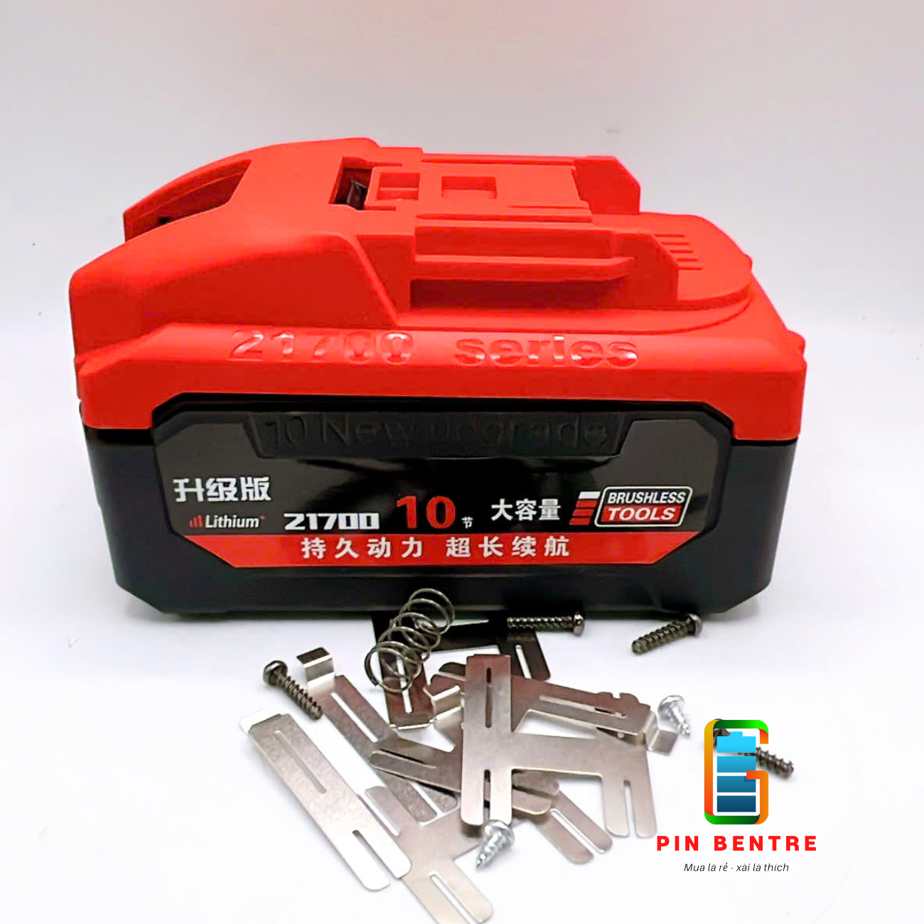 Vỏ pin Makita 21700 18V/21V báo Led hông 5S1P-5S2P sạc Adaptor