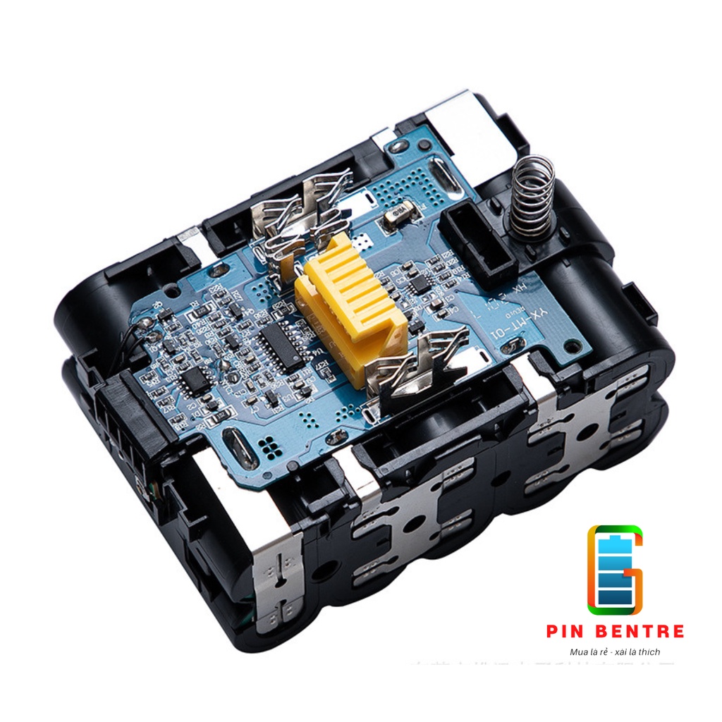 Combo Vỏ và Mạch Makita 5S2P 18v/21v nhận sạc Zin có báo Pin