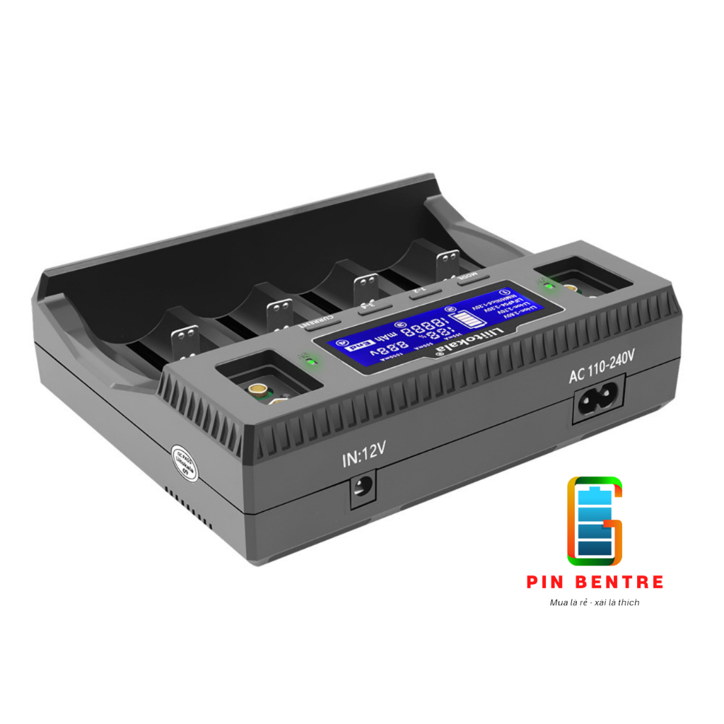 Sạc Đa Năng LiitoKala Lii-D4XL 18650/21700/32700/26650/AA/AAA sạc 3.7V/3.2V/1.2V/9V
