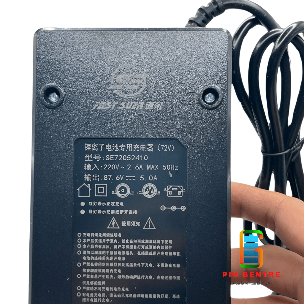 Sạc 87.6V - 5A / 8A dành cho Pin Sắt hệ 24S công suất cao 72V/87.6V Có Quạt