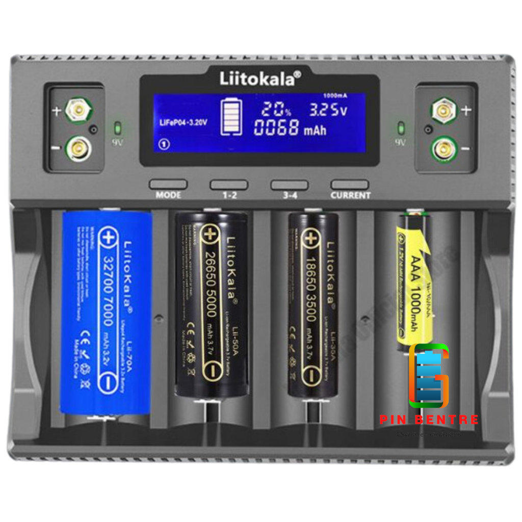Sạc Đa Năng LiitoKala Lii-D4XL 18650/21700/32700/26650/AA/AAA sạc 3.7V/3.2V/1.2V/9V
