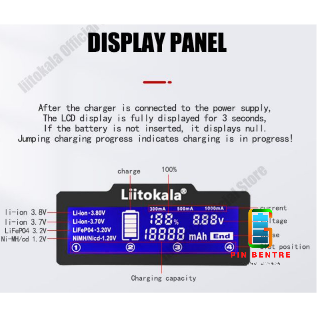 Sạc Đa Năng LiitoKala Lii-D4XL 18650/21700/32700/26650/AA/AAA sạc 3.7V/3.2V/1.2V/9V