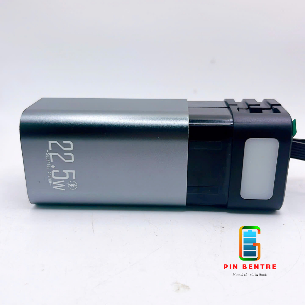 Box sạc dự phòng K80 22.5W chứa 4 Cell 21700 kèm cáp sạc và đèn Led