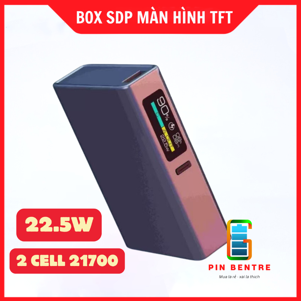 Box sạc dự phòng TFT 22.5W chứa 2 Cell 21700