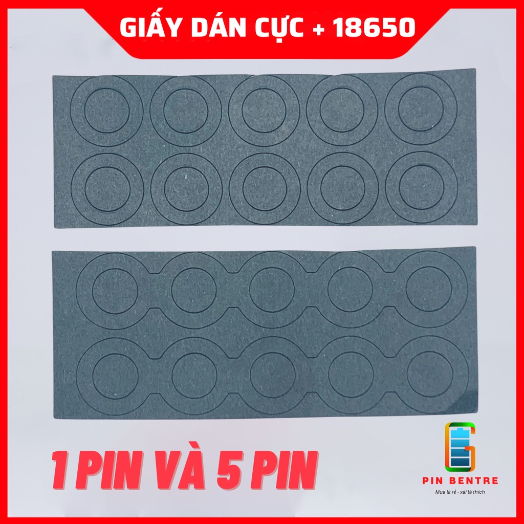 Giấy dán đầu cực dương cho Pin 18650 loại 1 và 5 pin