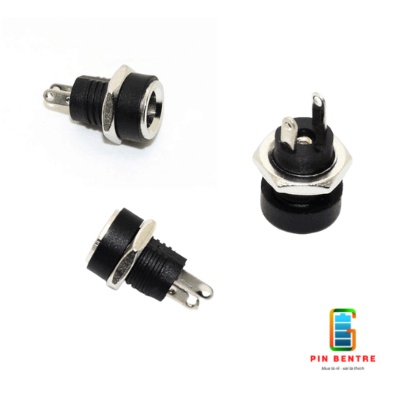 Jack DC Cái 2 chân khóa có nấp đậy cao su