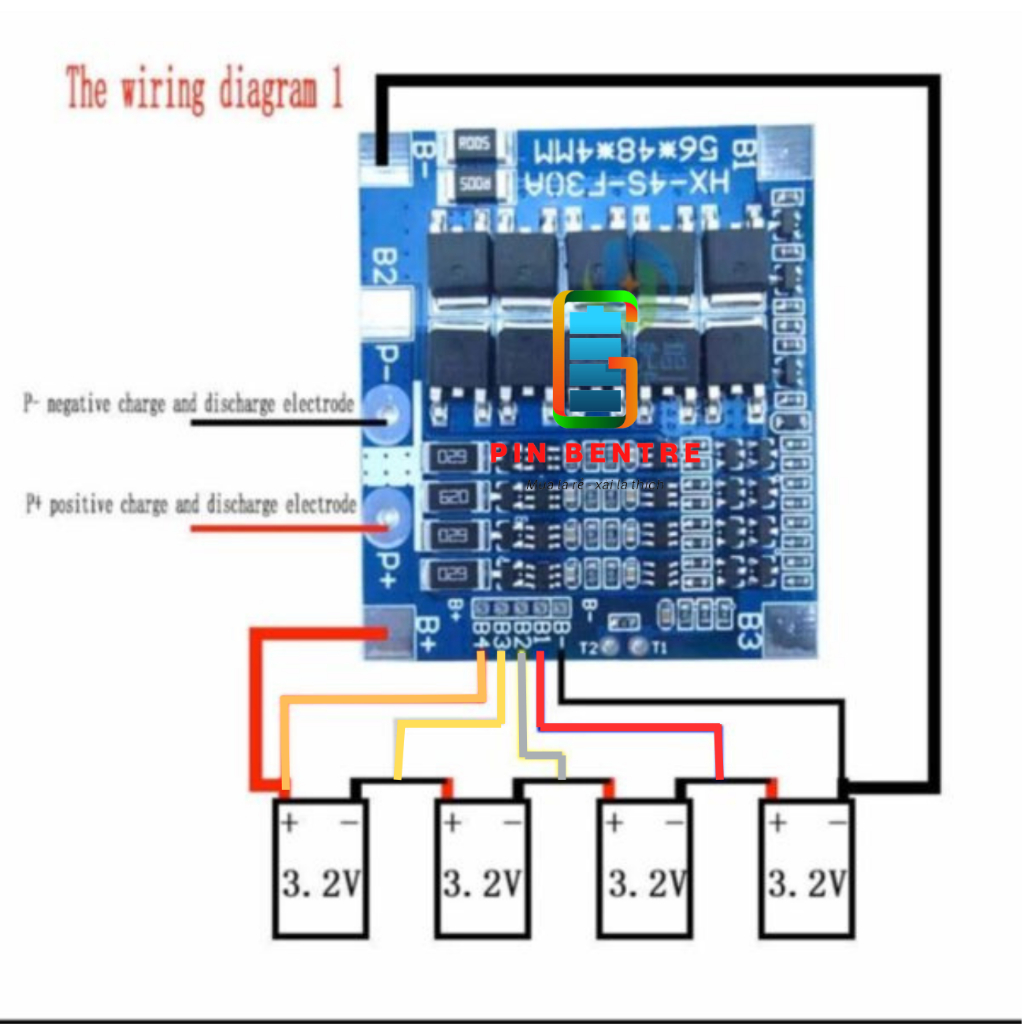Mạch 4S - 30A Sạc cân bằng và bảo vệ Pin Sắt LiFePO4 3.2V
