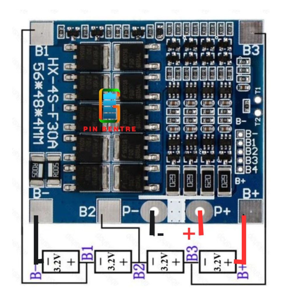 Mạch 4S - 30A Sạc cân bằng và bảo vệ Pin Sắt LiFePO4 3.2V
