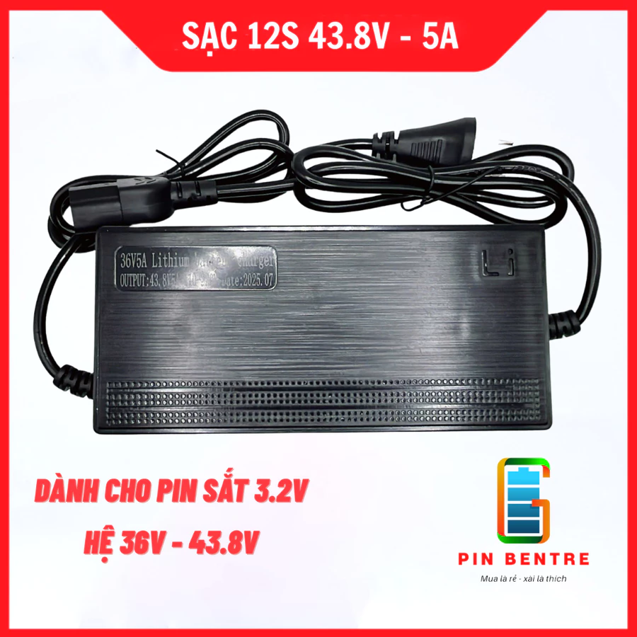 Sạc 12S - 3A / 5A dành cho Pin Sắt công suất cao 36V/43,8V Có quạt