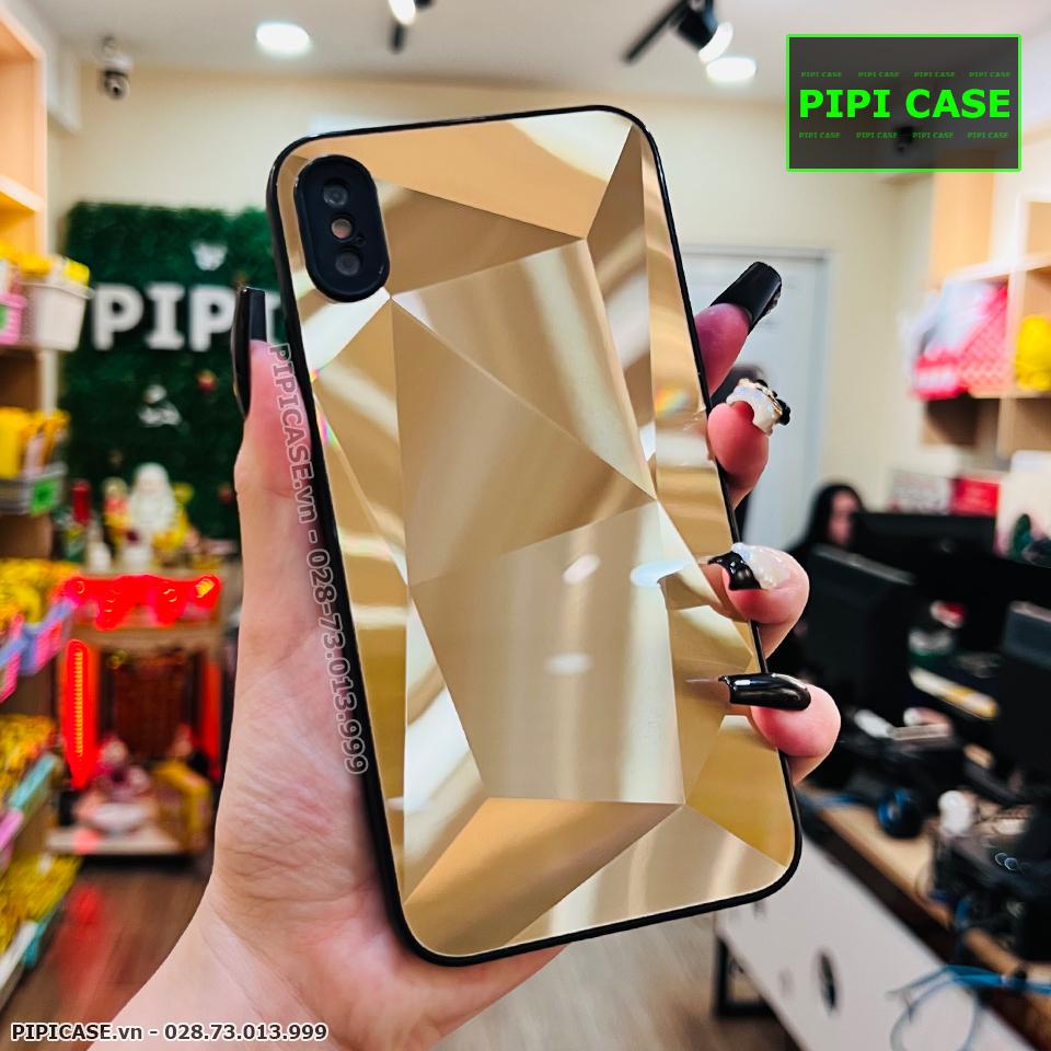 Ốp Lưng iPhone X / XS - Kim Cương 6D - Vàng