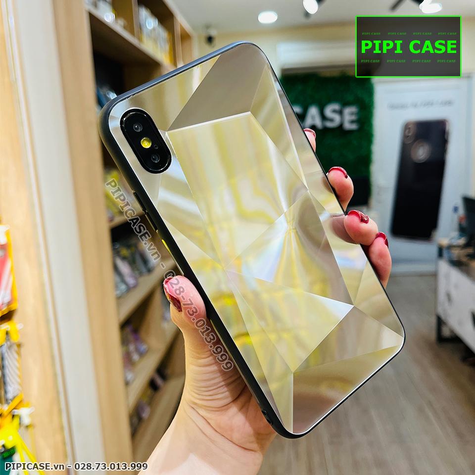 Ốp Lưng iPhone X / XS - Kim Cương 6D - Bạc