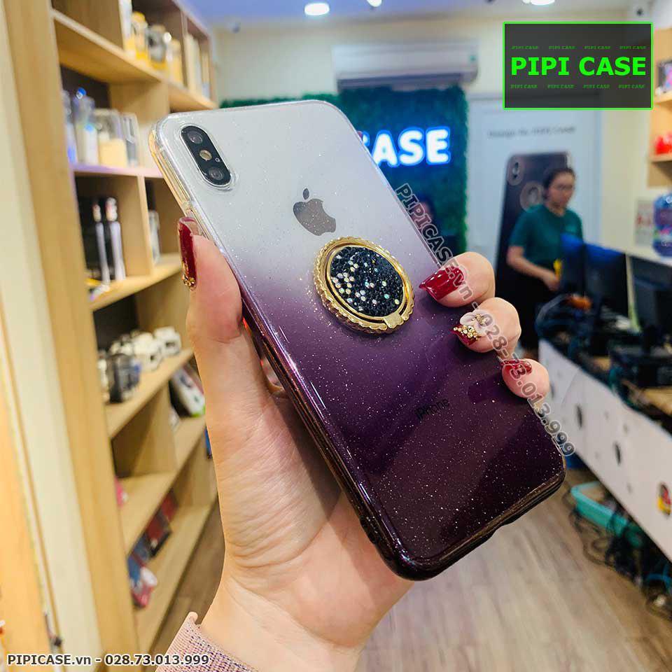 Ốp Lưng iPhone X / XS - iRing Màu - Tím