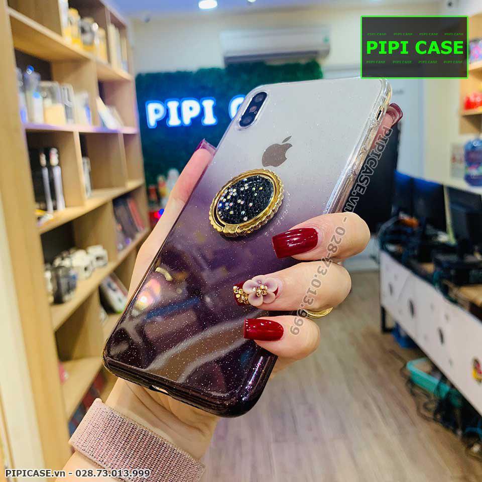 Ốp Lưng iPhone X / XS - iRing Màu - Tím