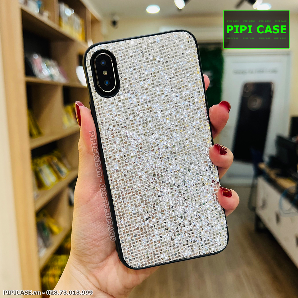 Ốp Lưng iPhone X / XS - Kim Tuyến - Bạc