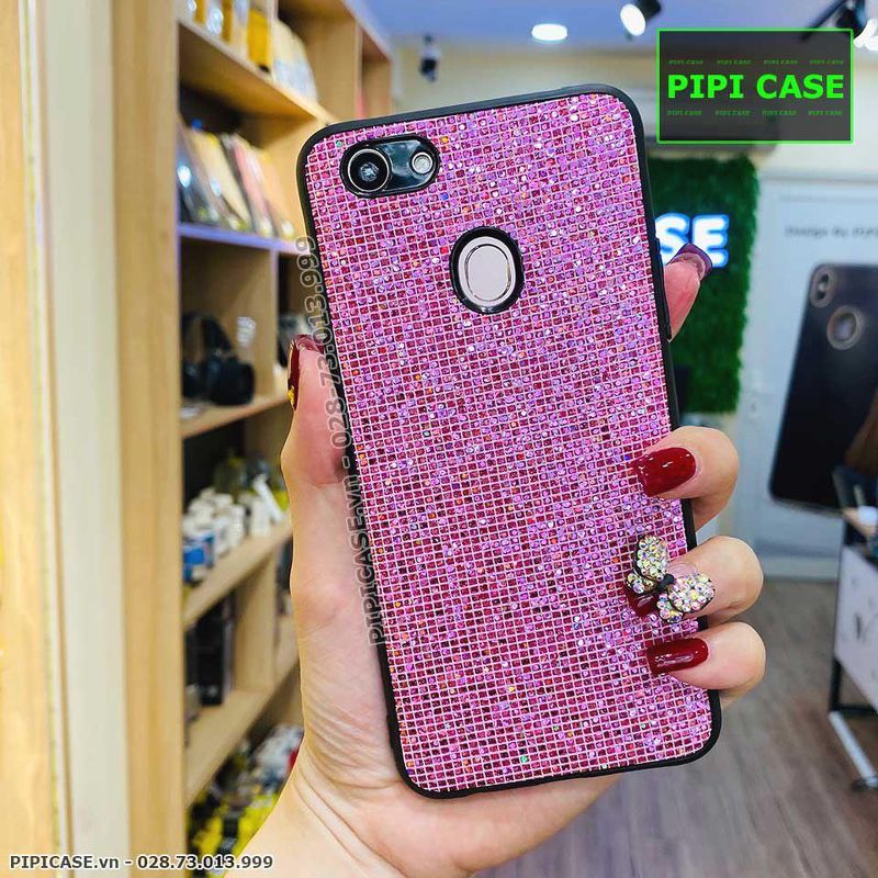 Ốp Lưng Oppo F5 - Kim Tuyến - Hồng