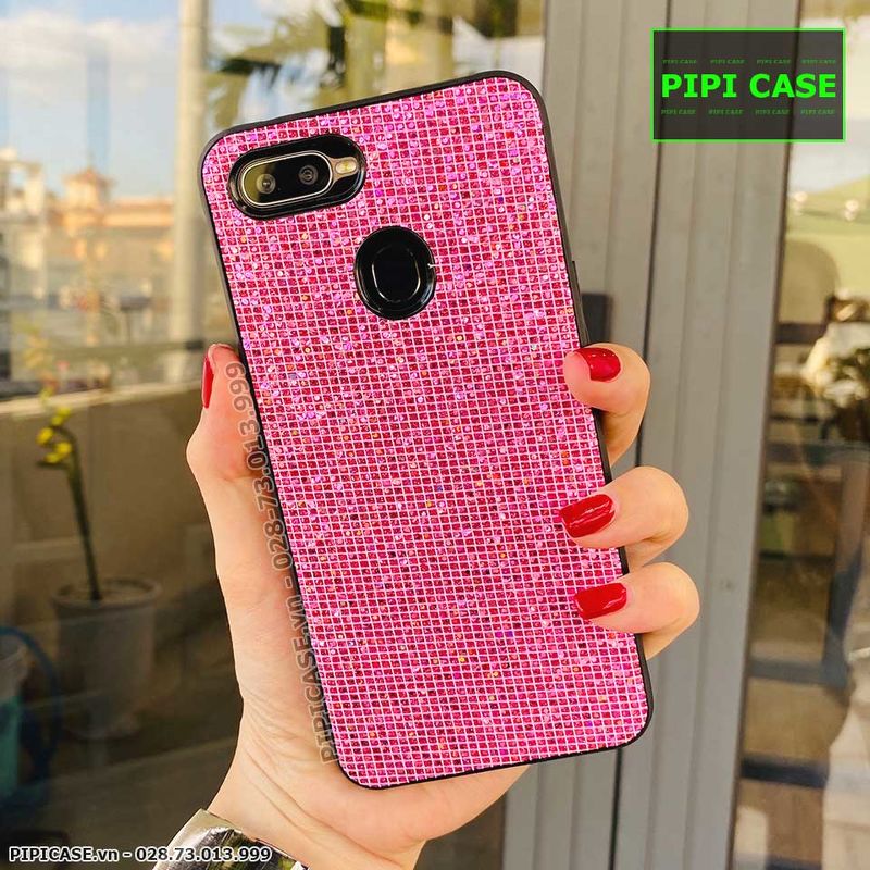 Ốp Lưng Oppo F9 - Kim Tuyến - Hồng