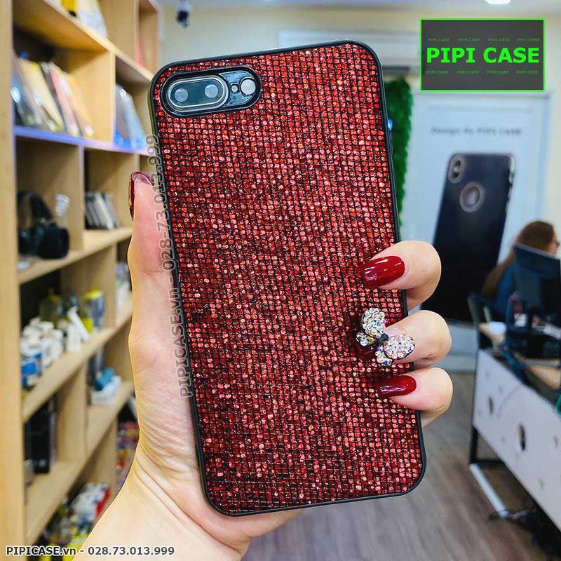 Ốp Lưng iPhone 7 Plus / 8 Plus - Kim Tuyến - Đỏ