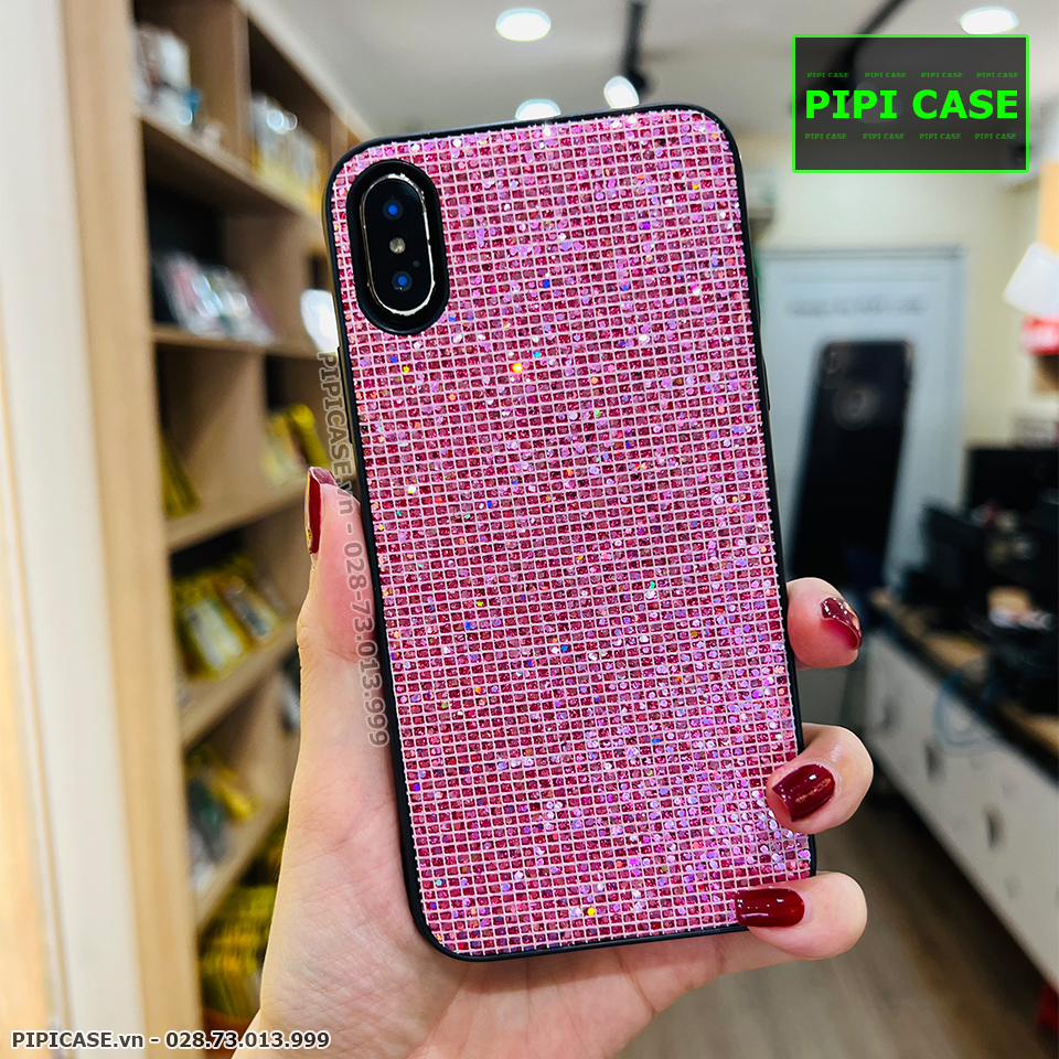 Ốp Lưng iPhone X / XS - Kim Tuyến - Hồng